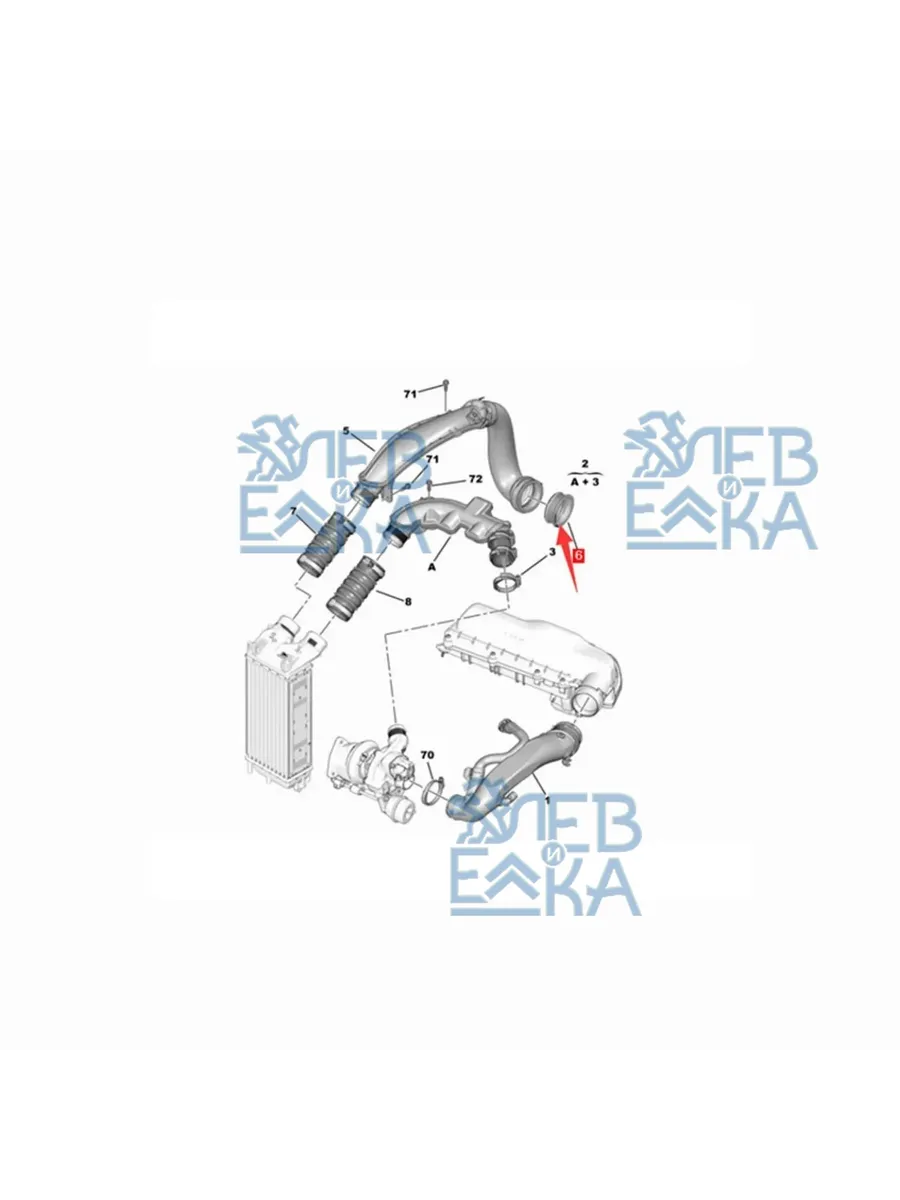 Прокладка воздушного патрубка к заслонке Peugeot C — YL01283480 — OEM YL01283480 - 2